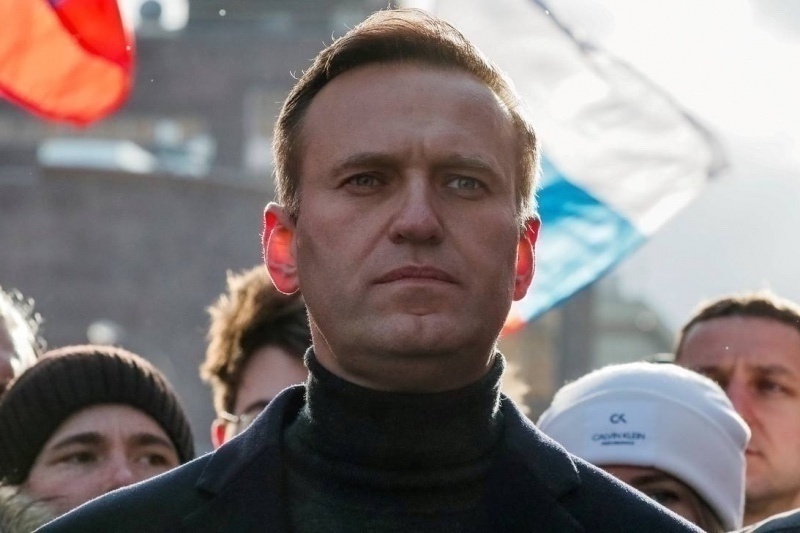 Aleksey Navalny, attivista russo ora in carcere, durante una manifestazione (Reuters)